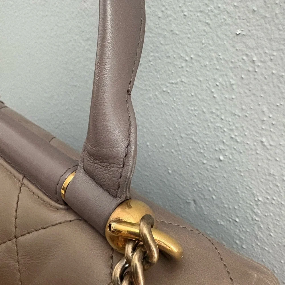 Stunning Chanel Calfskin Top Handle FlapBag